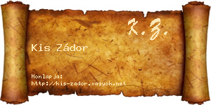 Kis Zádor névjegykártya