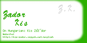 zador kis business card